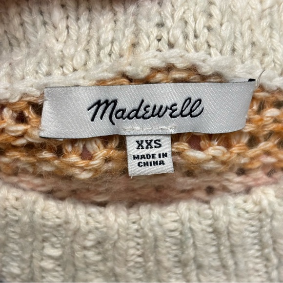 Madewell Baez Striped Colorful Pullover Sweater Size XXS Wool/Alpaca/Cotton - Picture 6 of 9